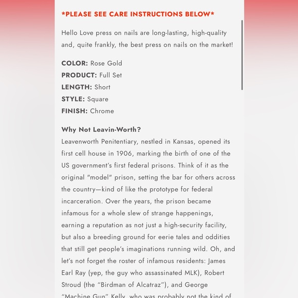 Hello Love not Leaving-Worth press on nails, full set short square - Picture 5 of 8